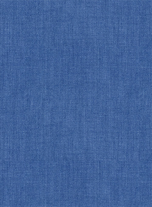 European Sapphire Blue Linen Shirt