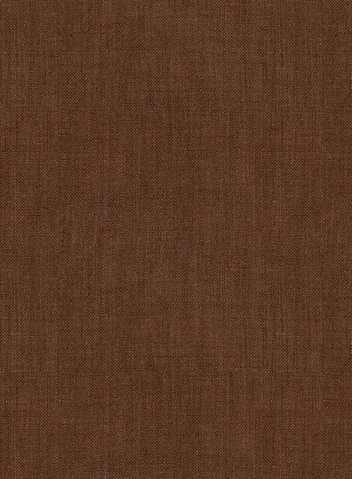 European Oak Brown Linen Western Style Shirt - StudioSuits