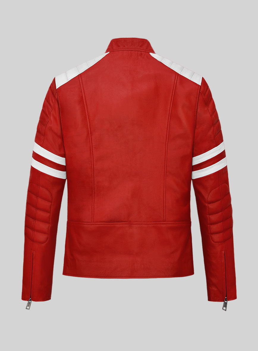 Fight Club Tyler Durden Mayhem Red Leather Jacket or Black Leather
