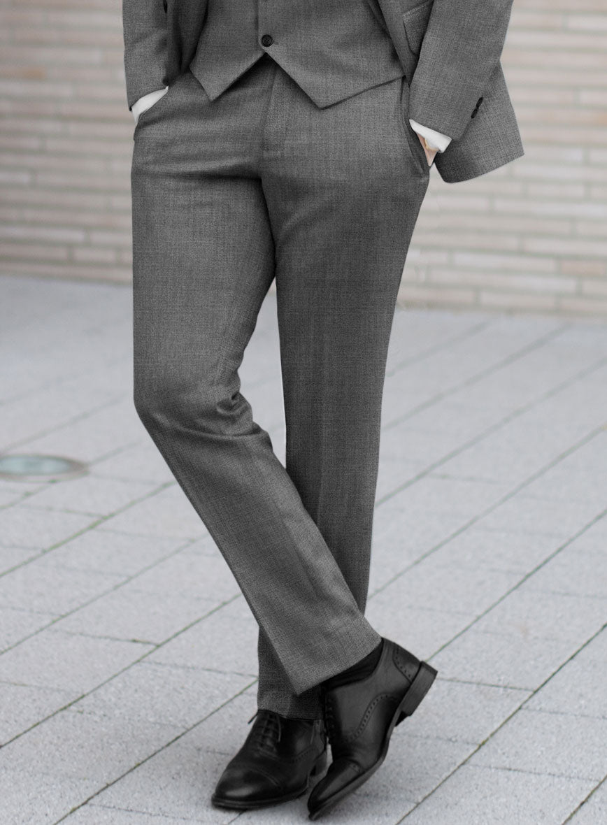 Fresco Gray Wool Pants - StudioSuits