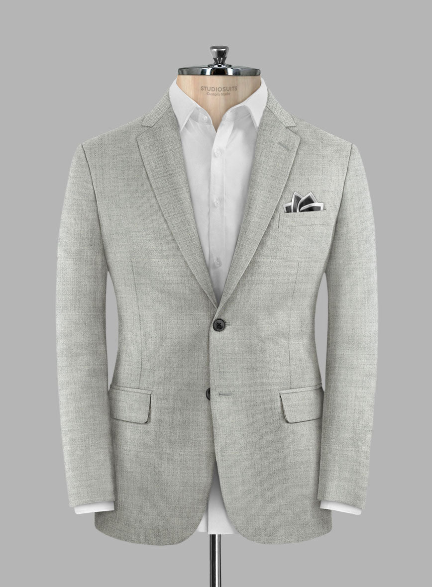 Fresco Light Gray Wool Jacket - StudioSuits