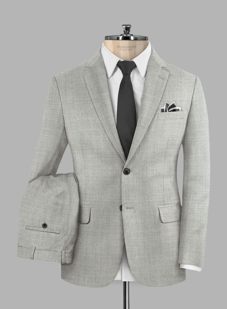 Fresco Light Gray Wool Suit - StudioSuits