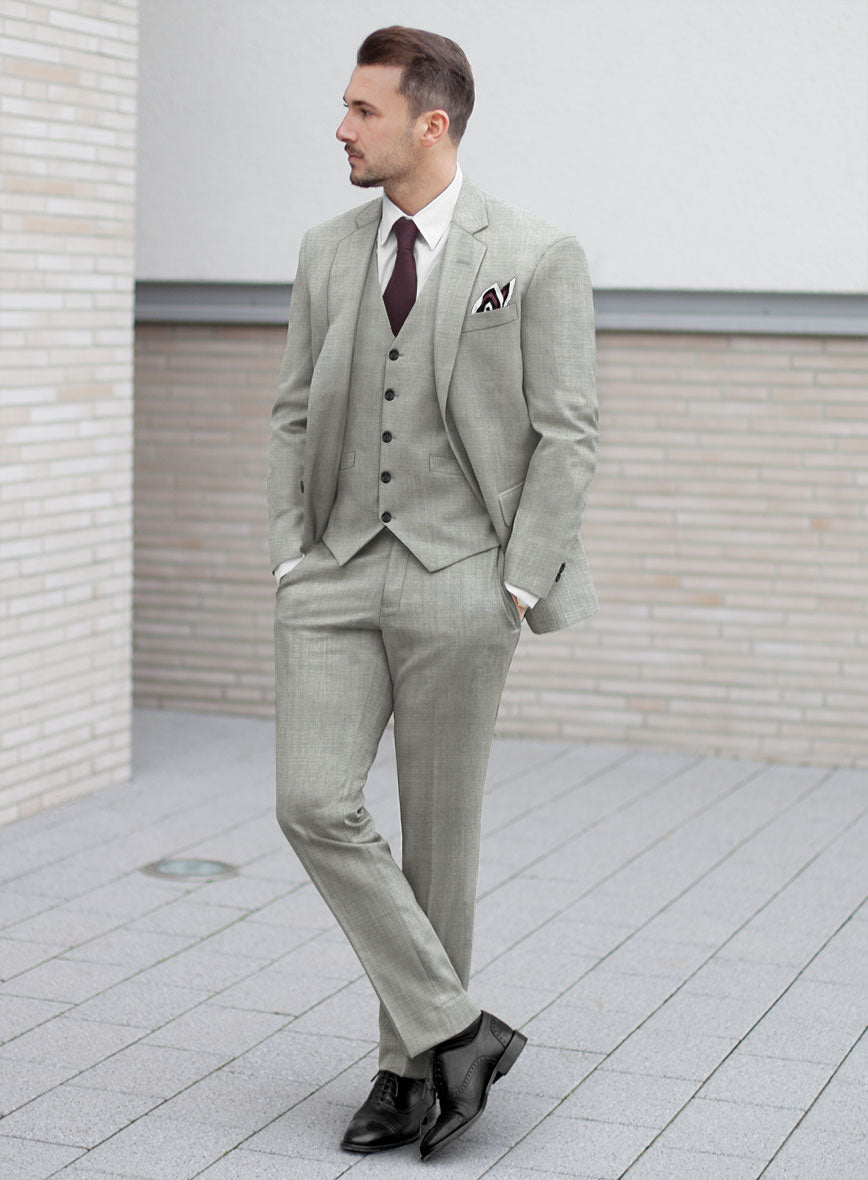 Fresco Light Gray Wool Suit - StudioSuits