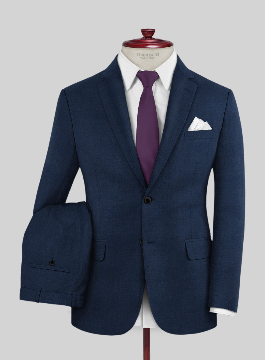 Fresco Mine Blue Wool Suit - StudioSuits