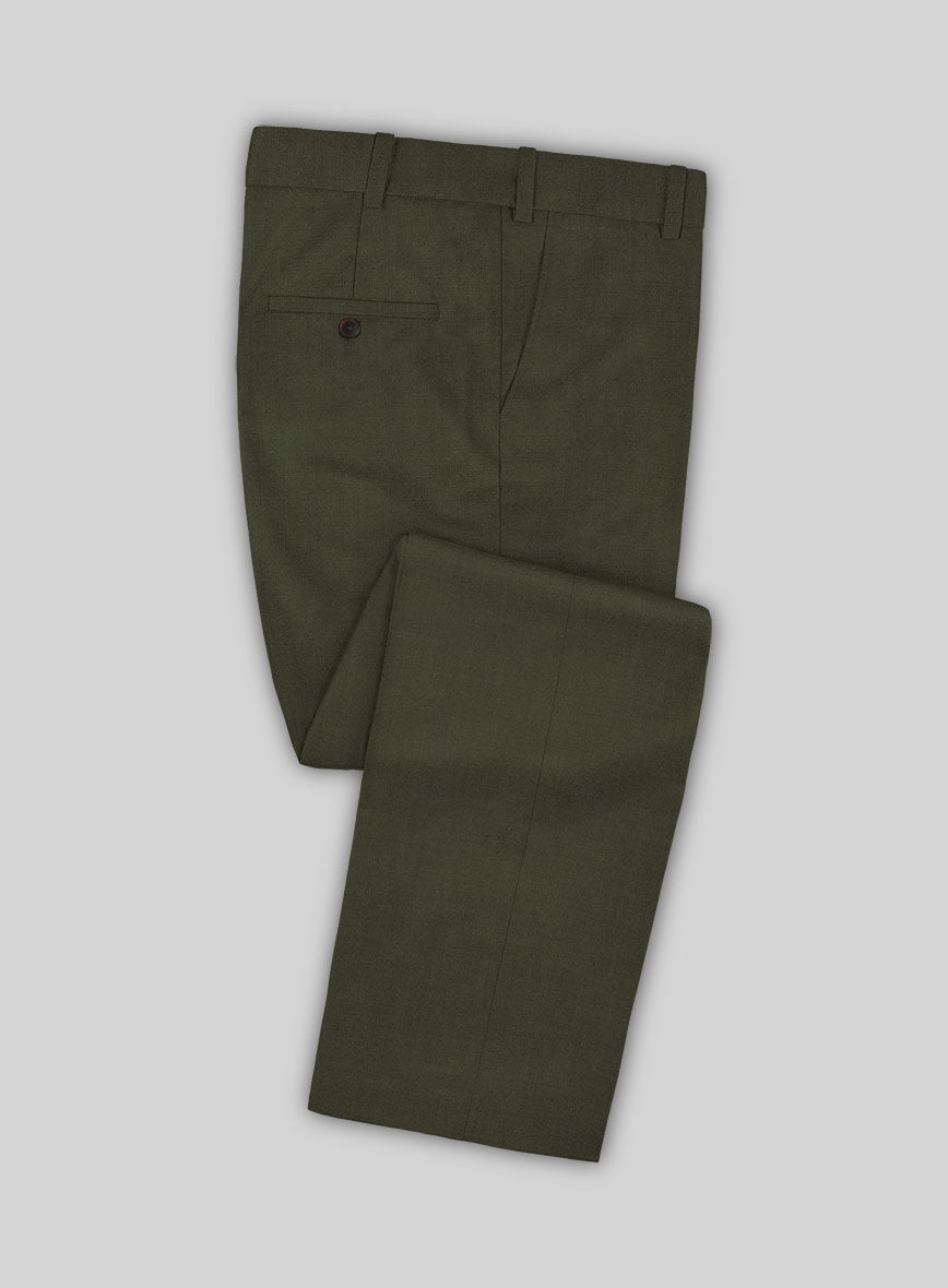 Fresco Olive Wool Suit - StudioSuits