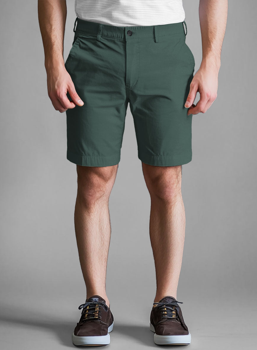 Gallo Green Stretch Chino Shorts - StudioSuits