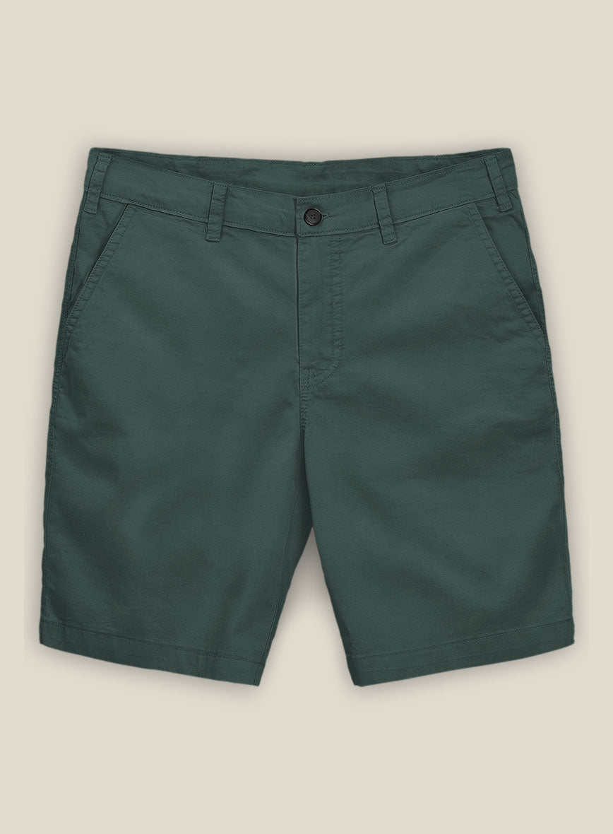 Gallo Green Stretch Chino Shorts - StudioSuits