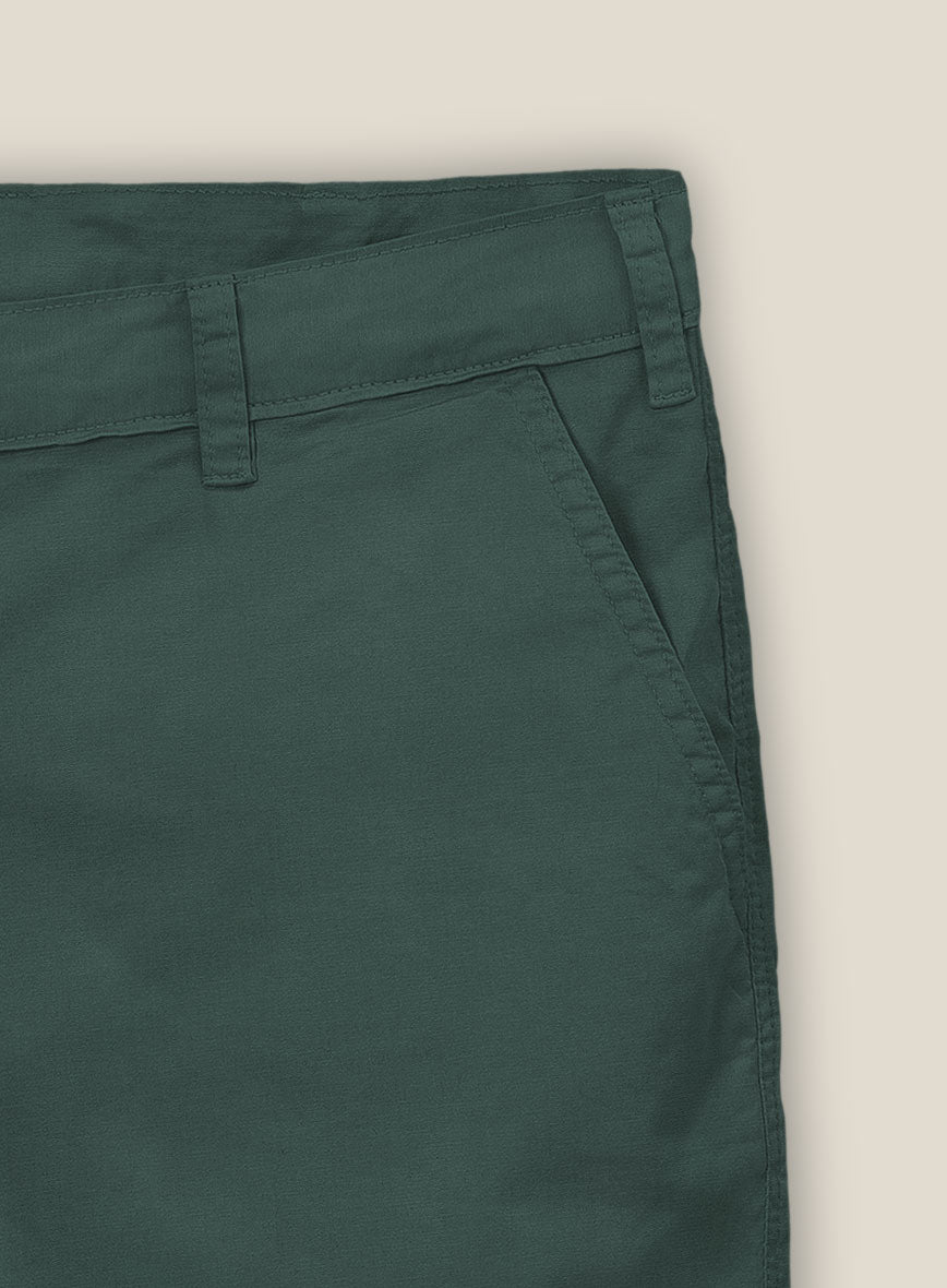 Gallo Green Stretch Chino Shorts - StudioSuits