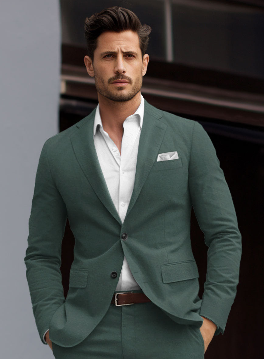 Gallo Green Stretch Chino Jacket - StudioSuits