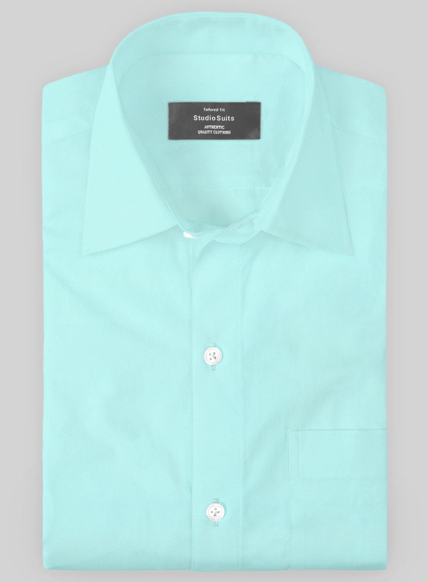 Giza Aqua Cotton Shirt - StudioSuits