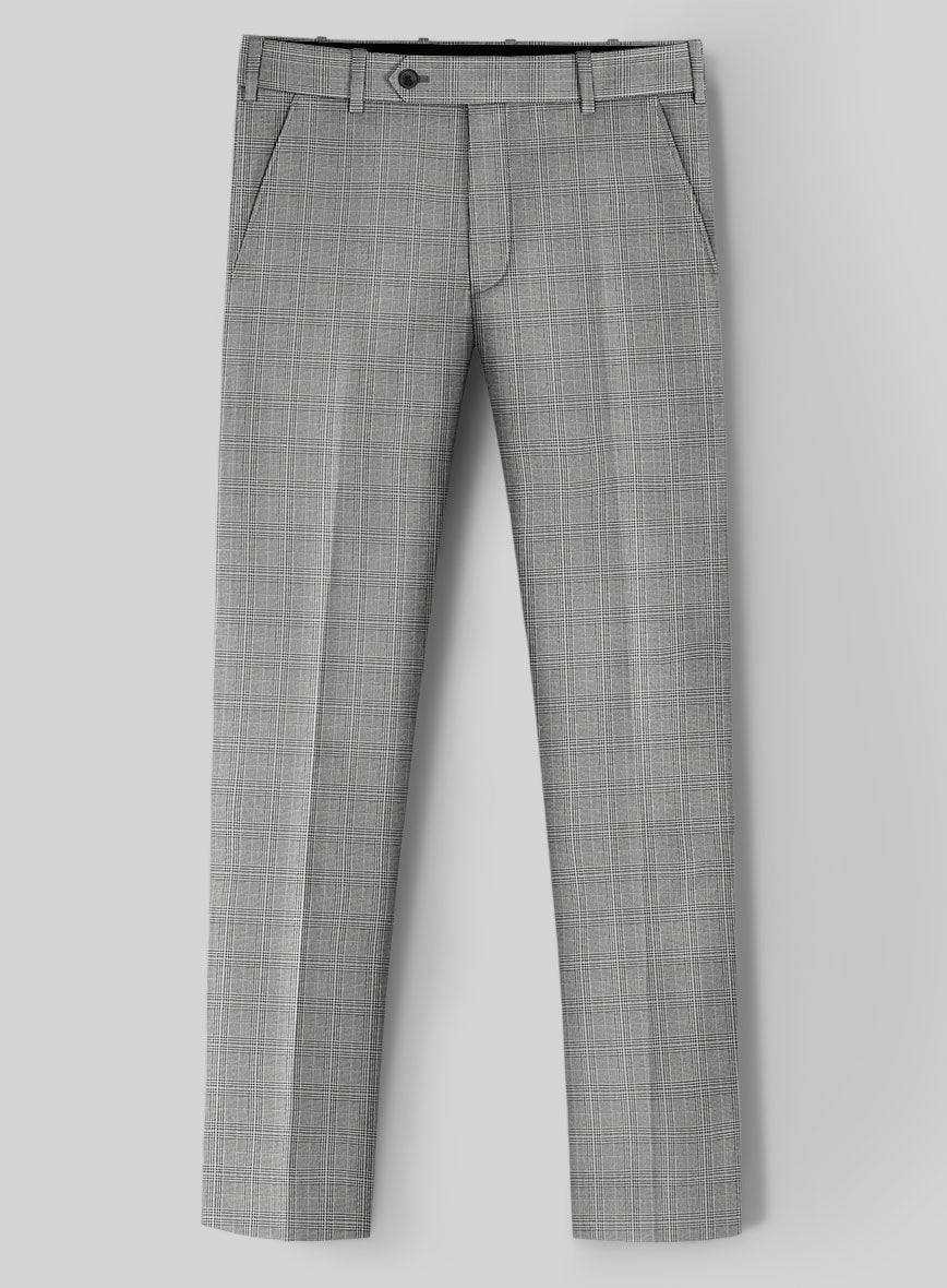 Glen Wool Light Gray Pants - StudioSuits