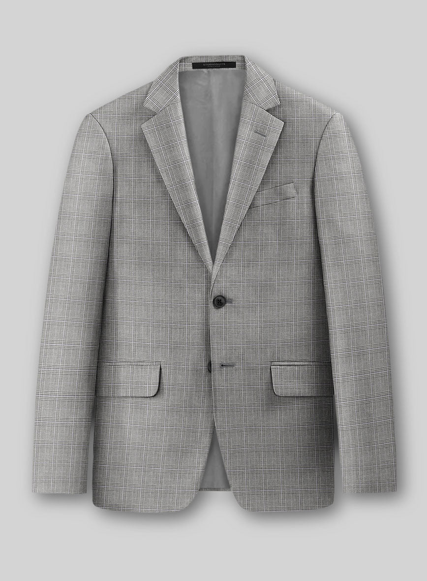 Glen Wool Light Gray Suit - StudioSuits