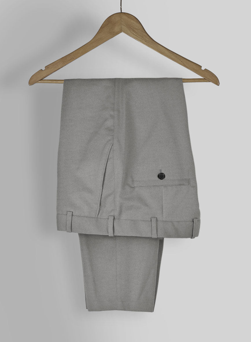 Gray Feather Cotton Canvas Stretch Suit - StudioSuits