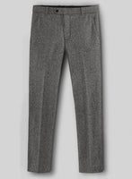 Gray Herringbone Flecks Donegal Tweed Pants - StudioSuits