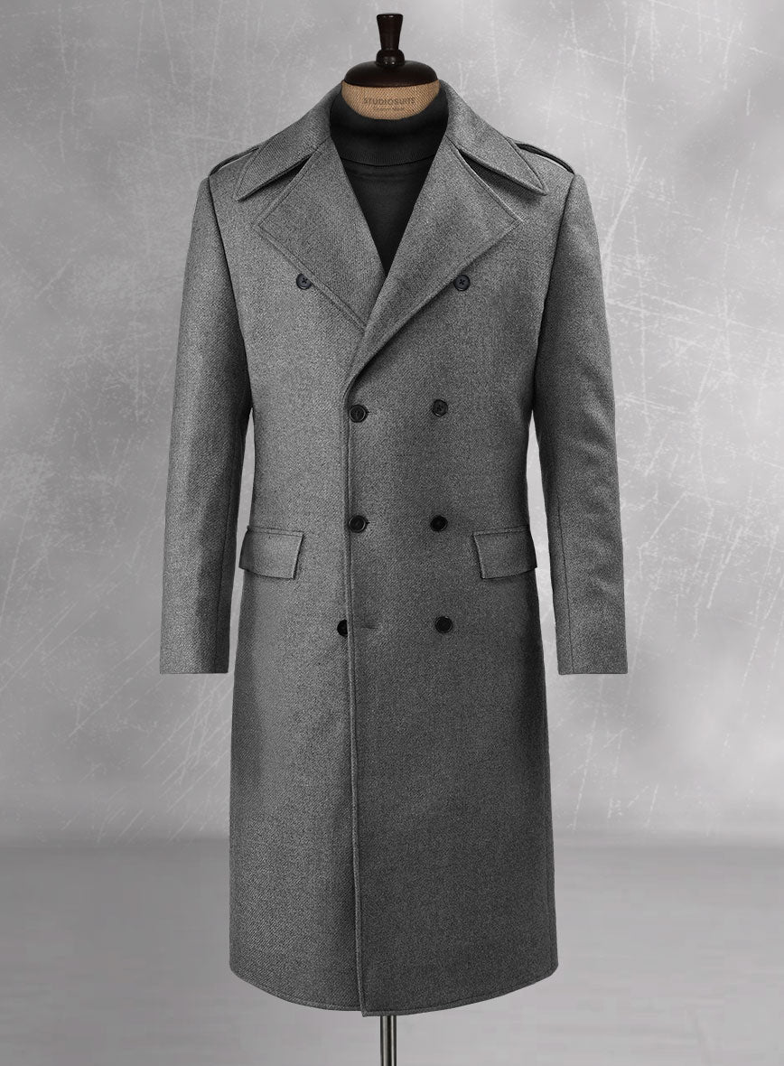 Gray Heavy Tweed GQ Style Overcoat II - StudioSuits