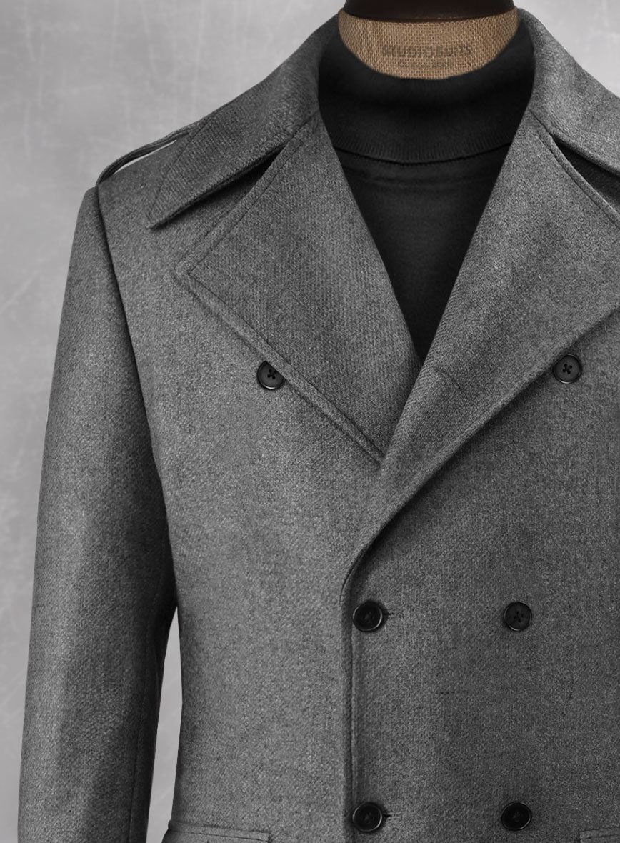 Gray Heavy Tweed GQ Style Overcoat II - StudioSuits