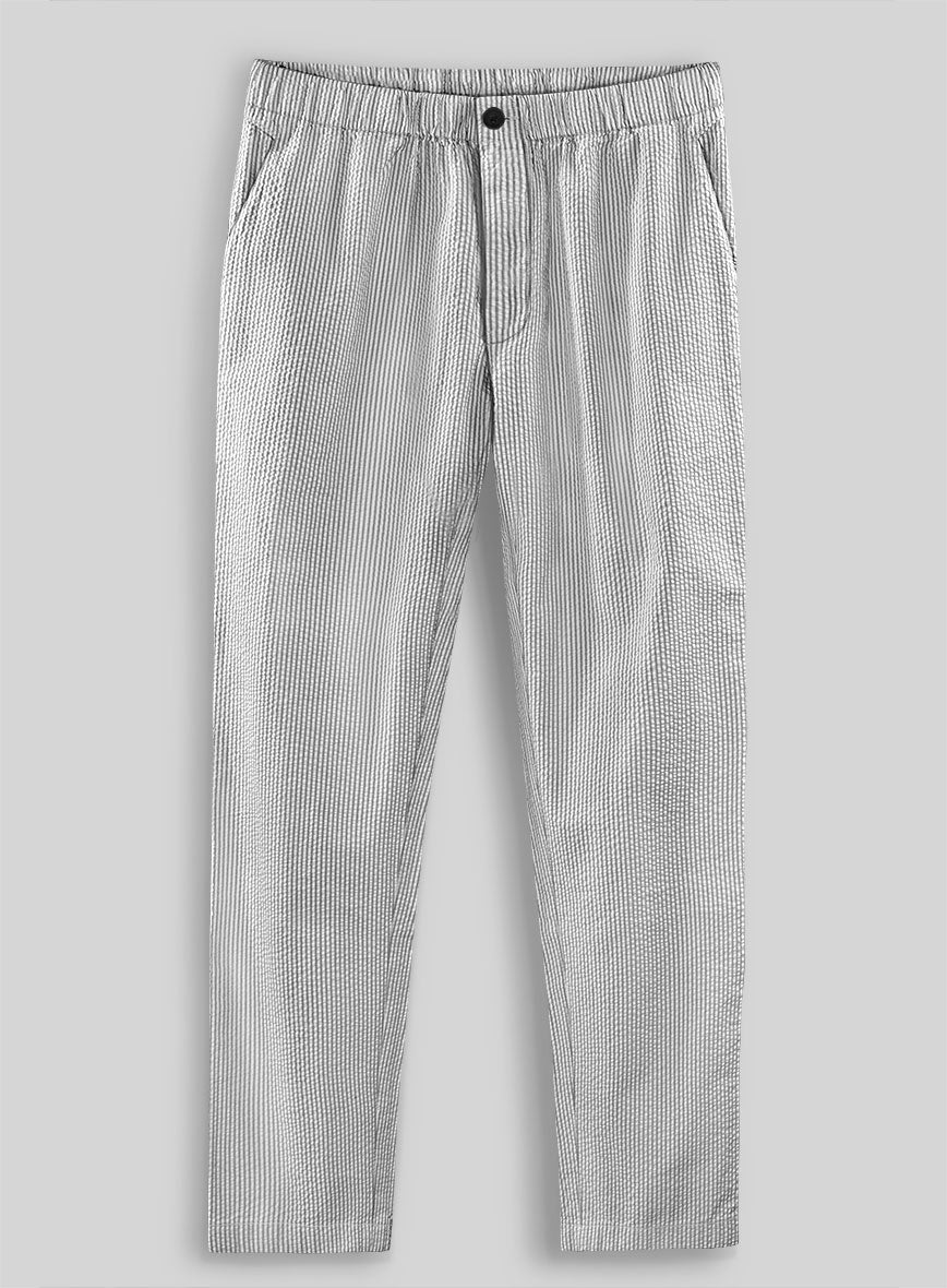 Easy Pants Gray Seersucker - StudioSuits