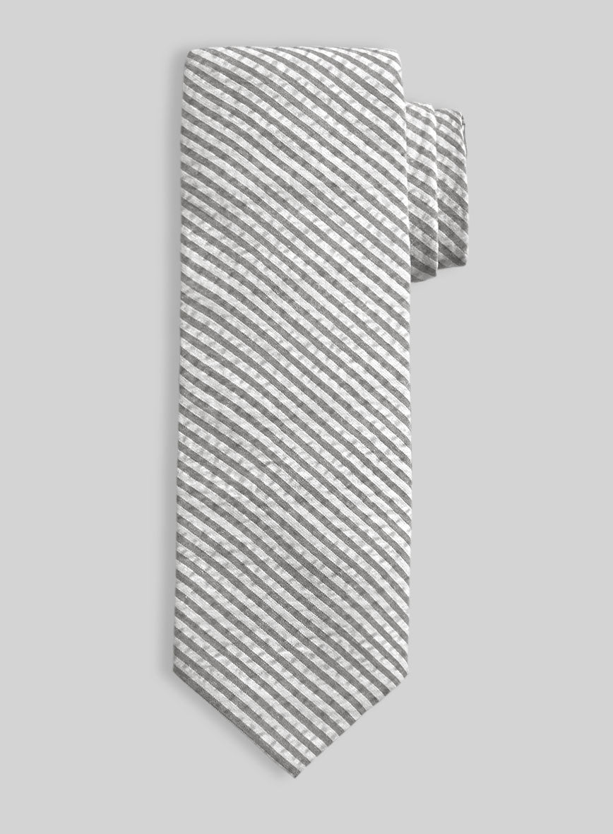 Gray Seersucker Tie - StudioSuits