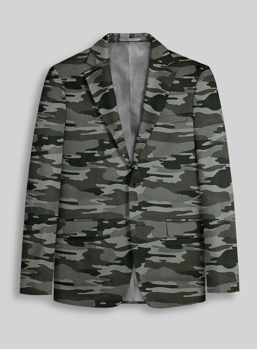 Gray Stretch Camo Suit - StudioSuits