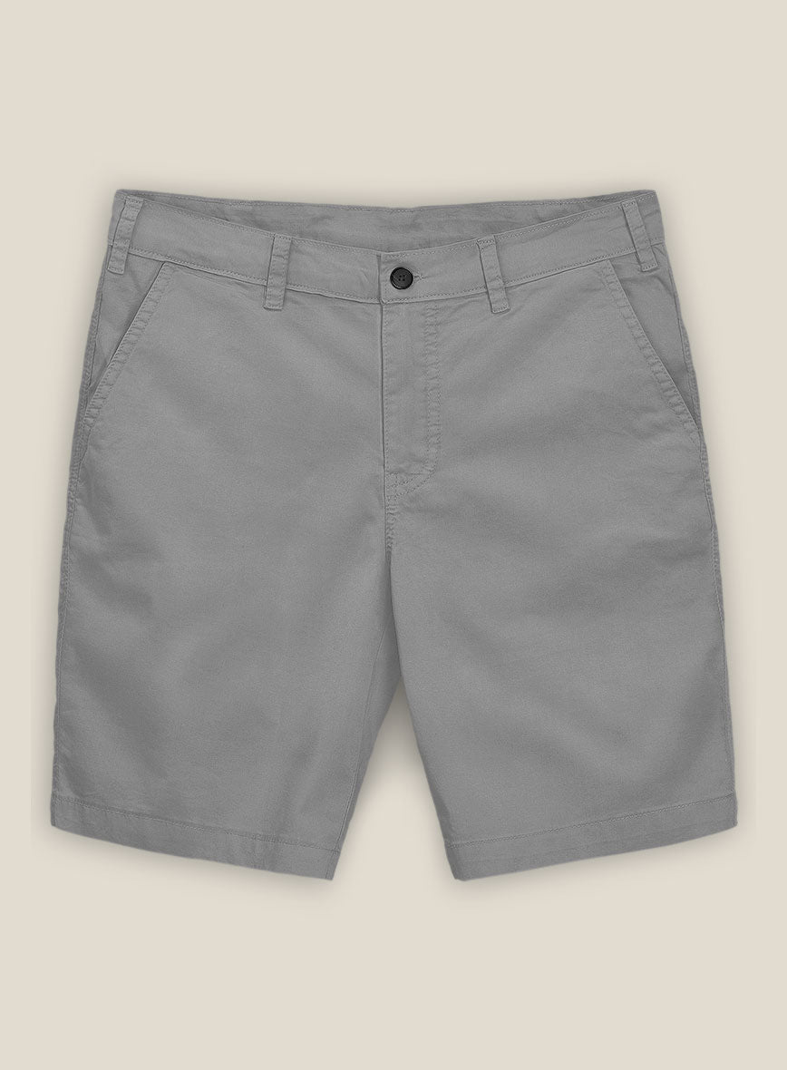 Gray Stretch Chino Shorts - StudioSuits