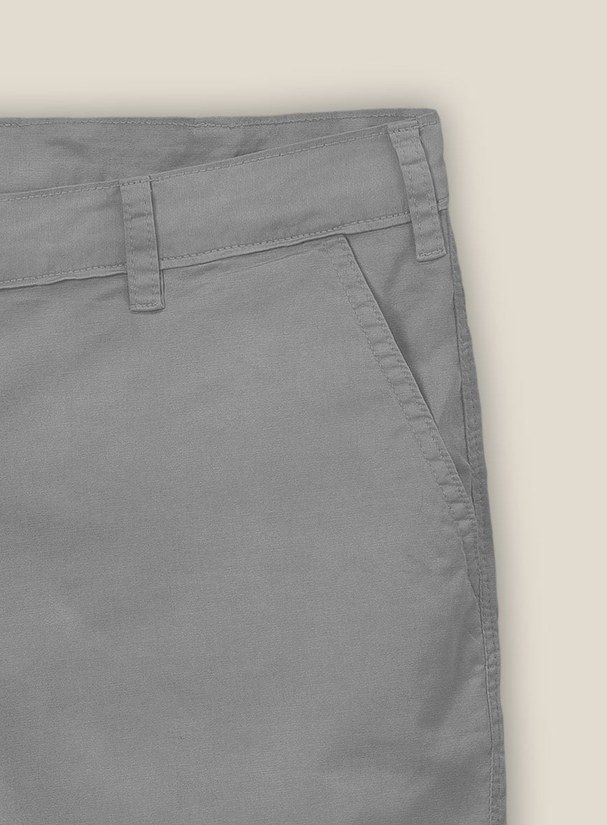 Gray Stretch Chino Shorts - StudioSuits