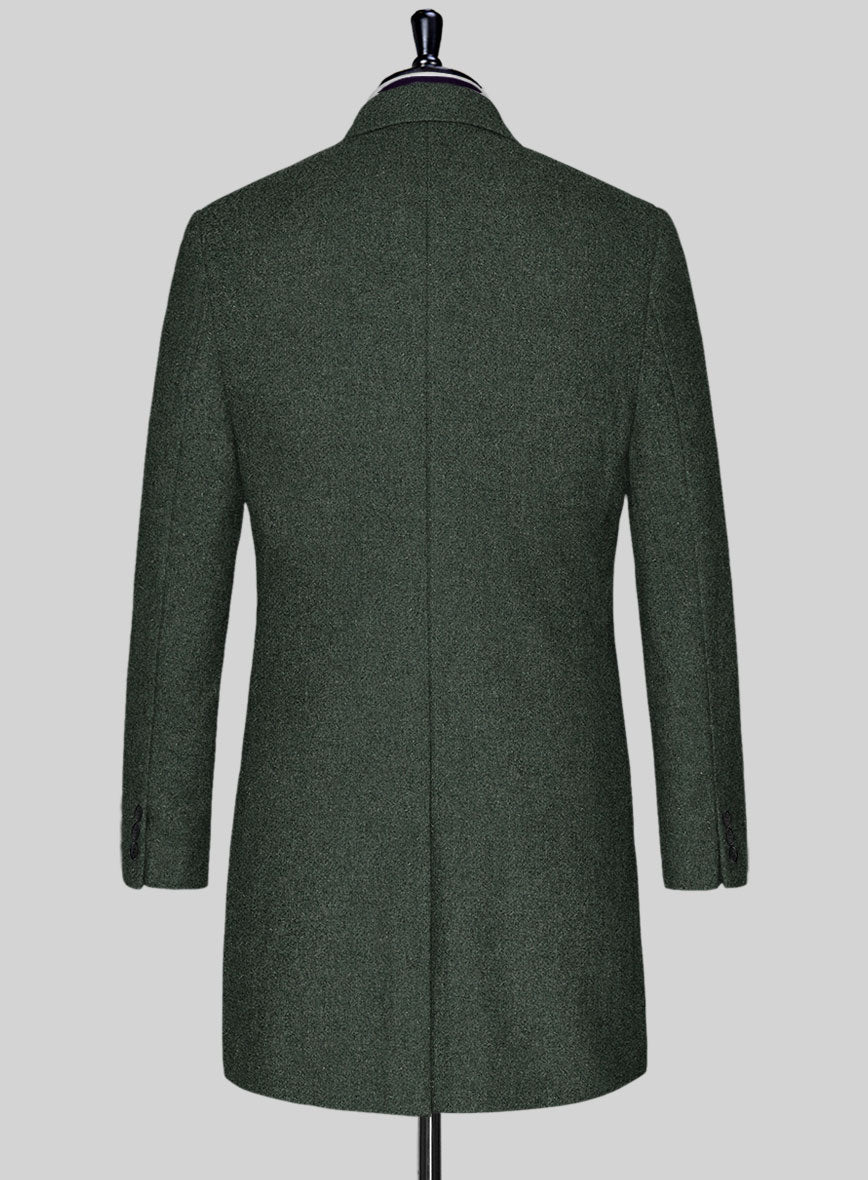 Green Heavy Tweed Overcoat - StudioSuits