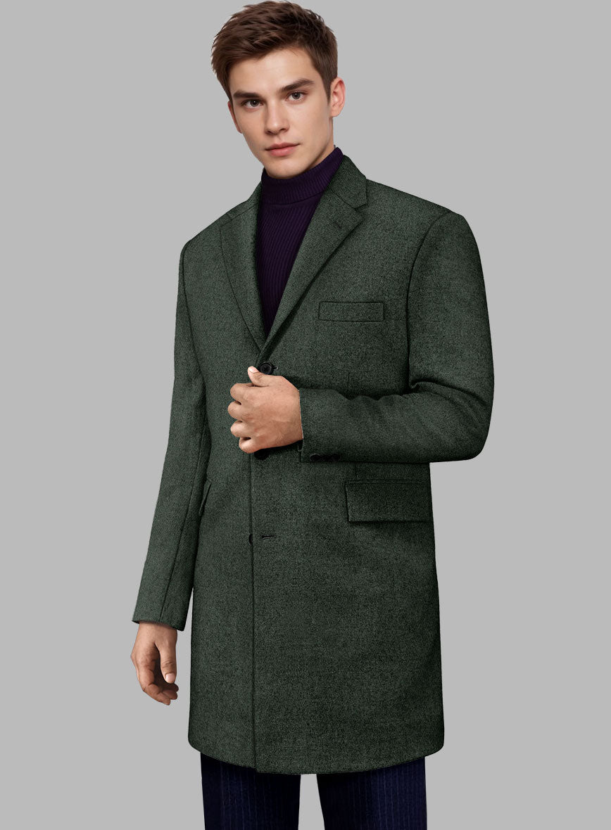 Green Heavy Tweed Overcoat - StudioSuits