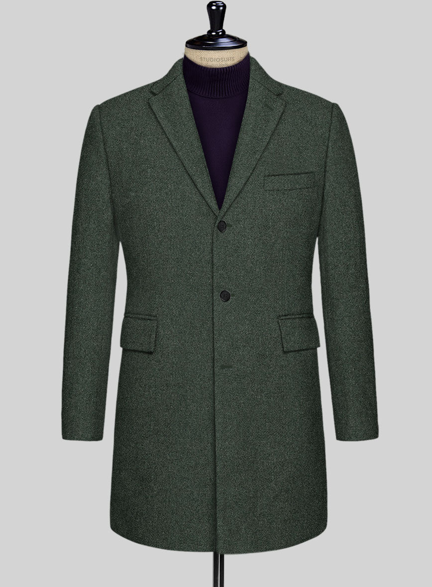 Green Heavy Tweed Overcoat - StudioSuits