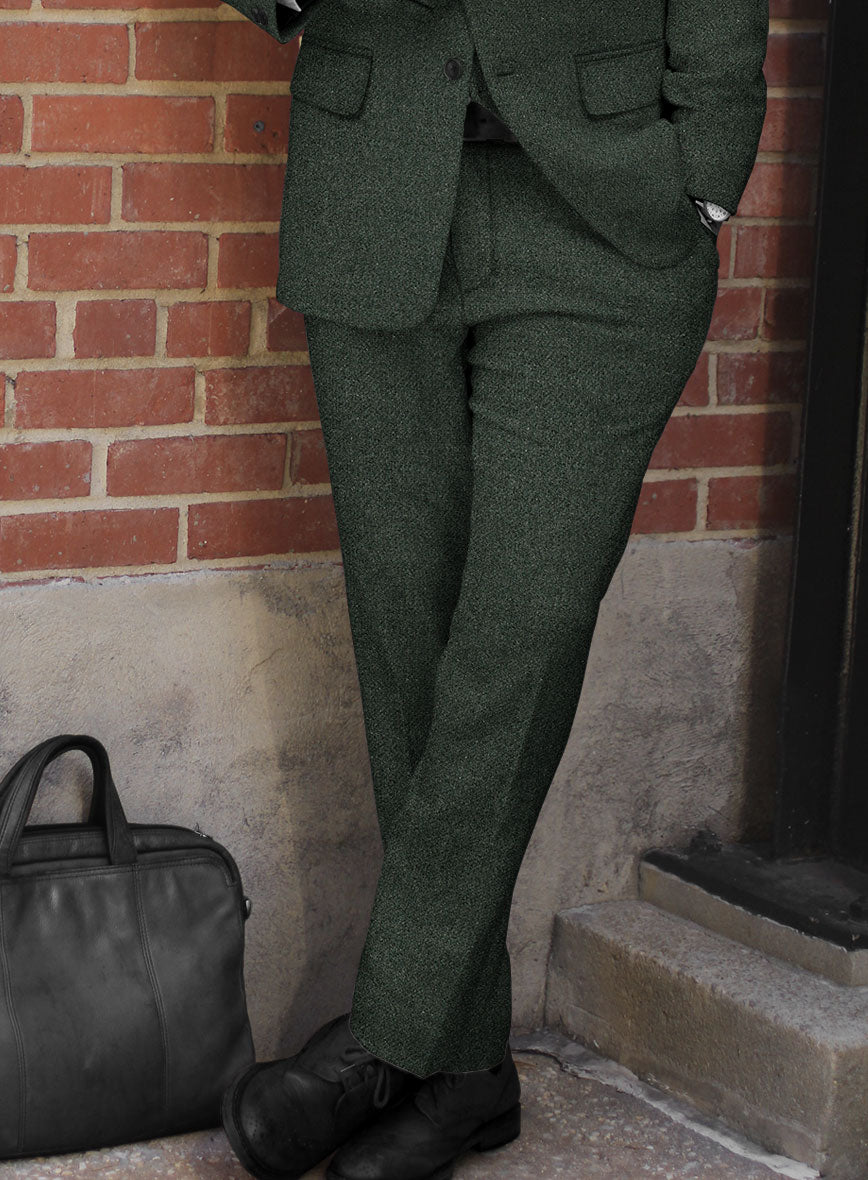 Green Heavy Tweed Pants - StudioSuits