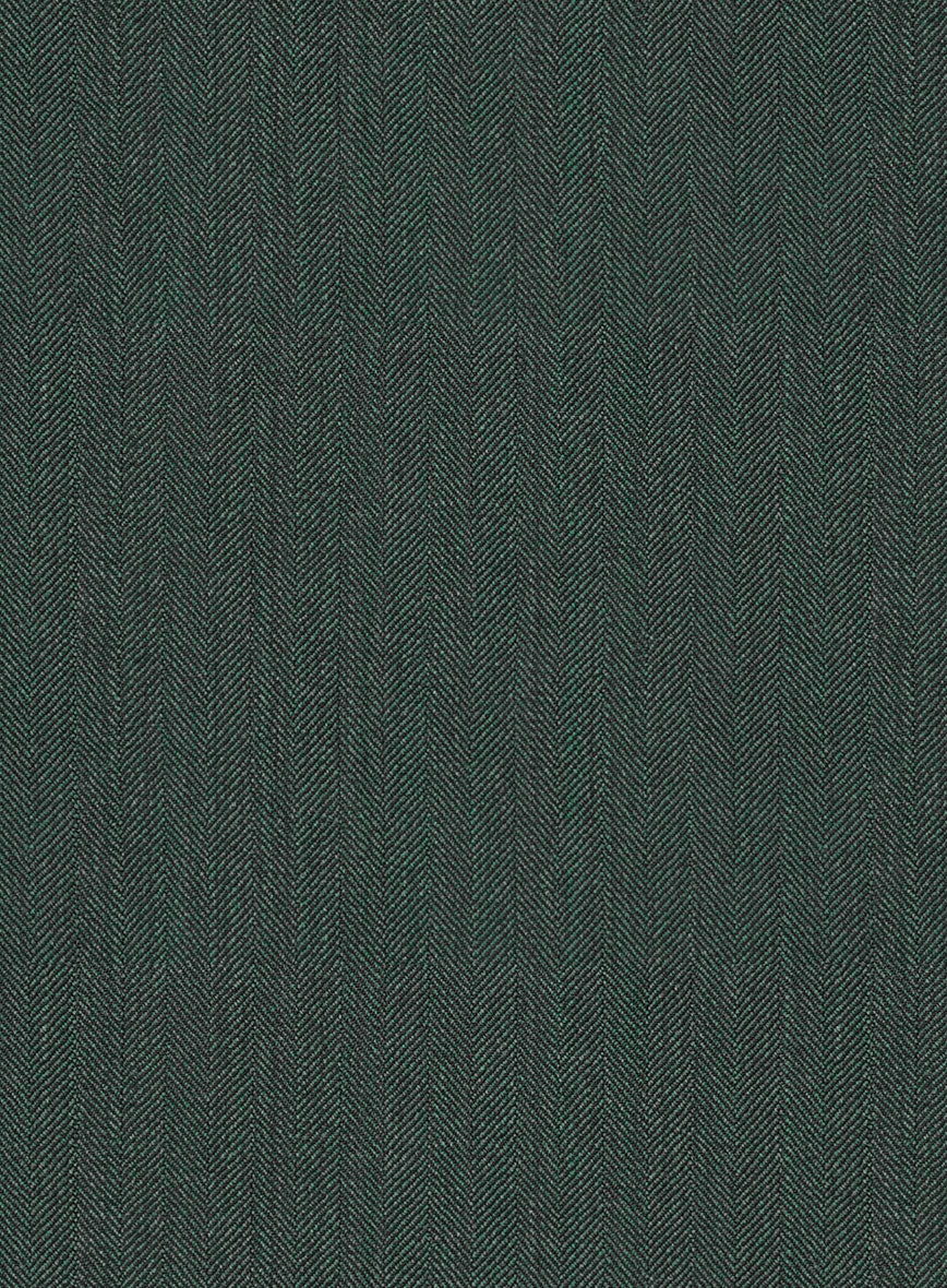 Green Herringbone Wool Pants – StudioSuits