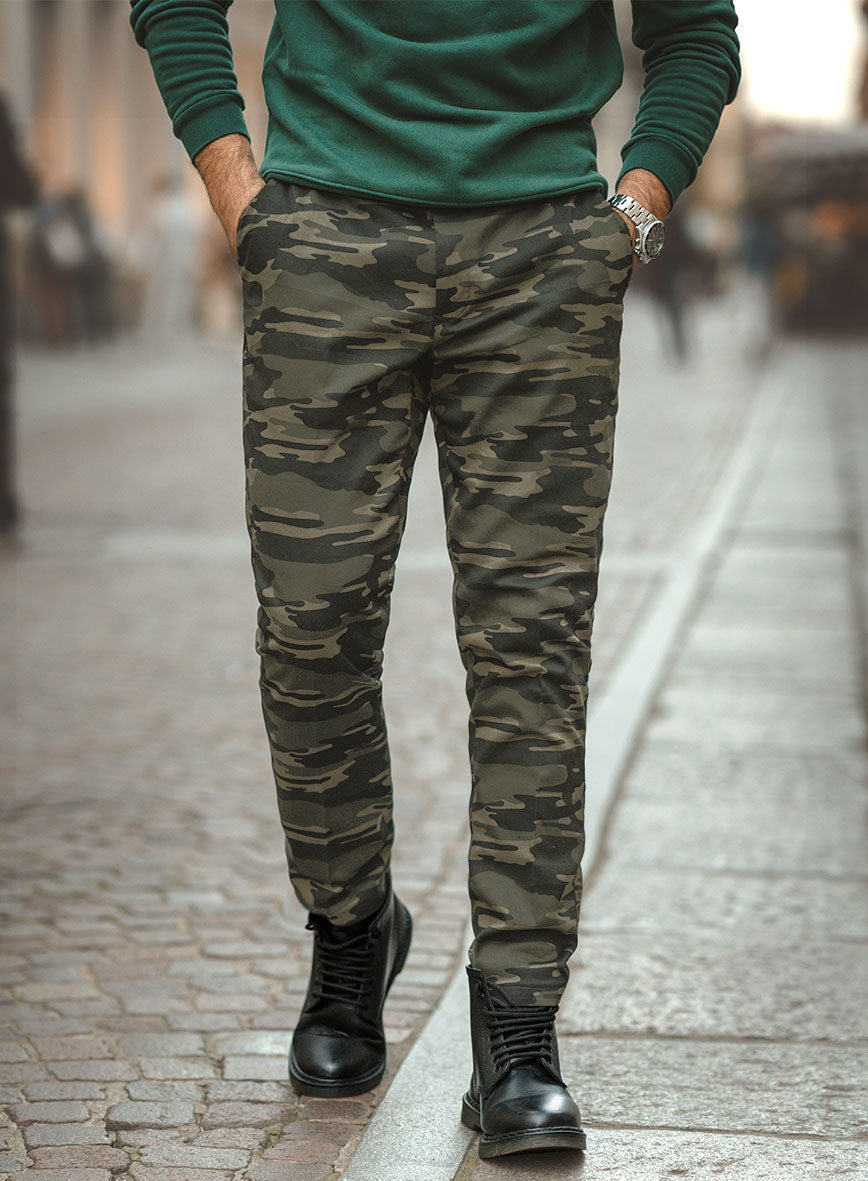 Green Stretch Camo Pants