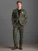 Green Stretch Camo Suit - StudioSuits