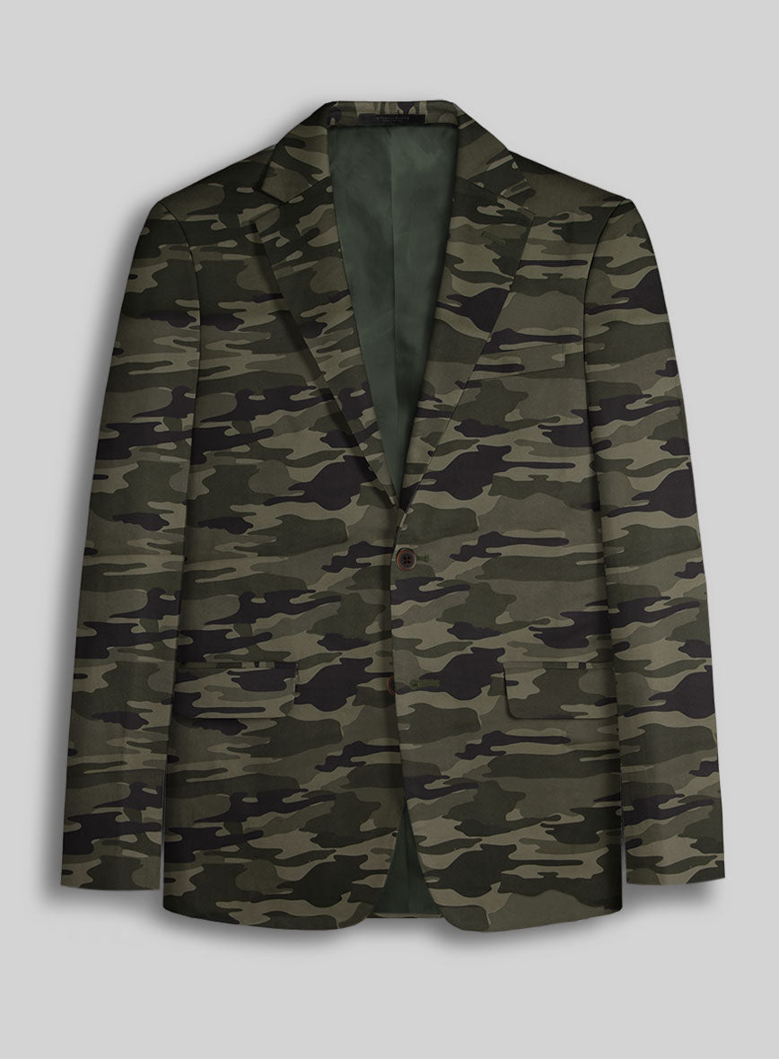 Green Stretch Camo Suit - StudioSuits