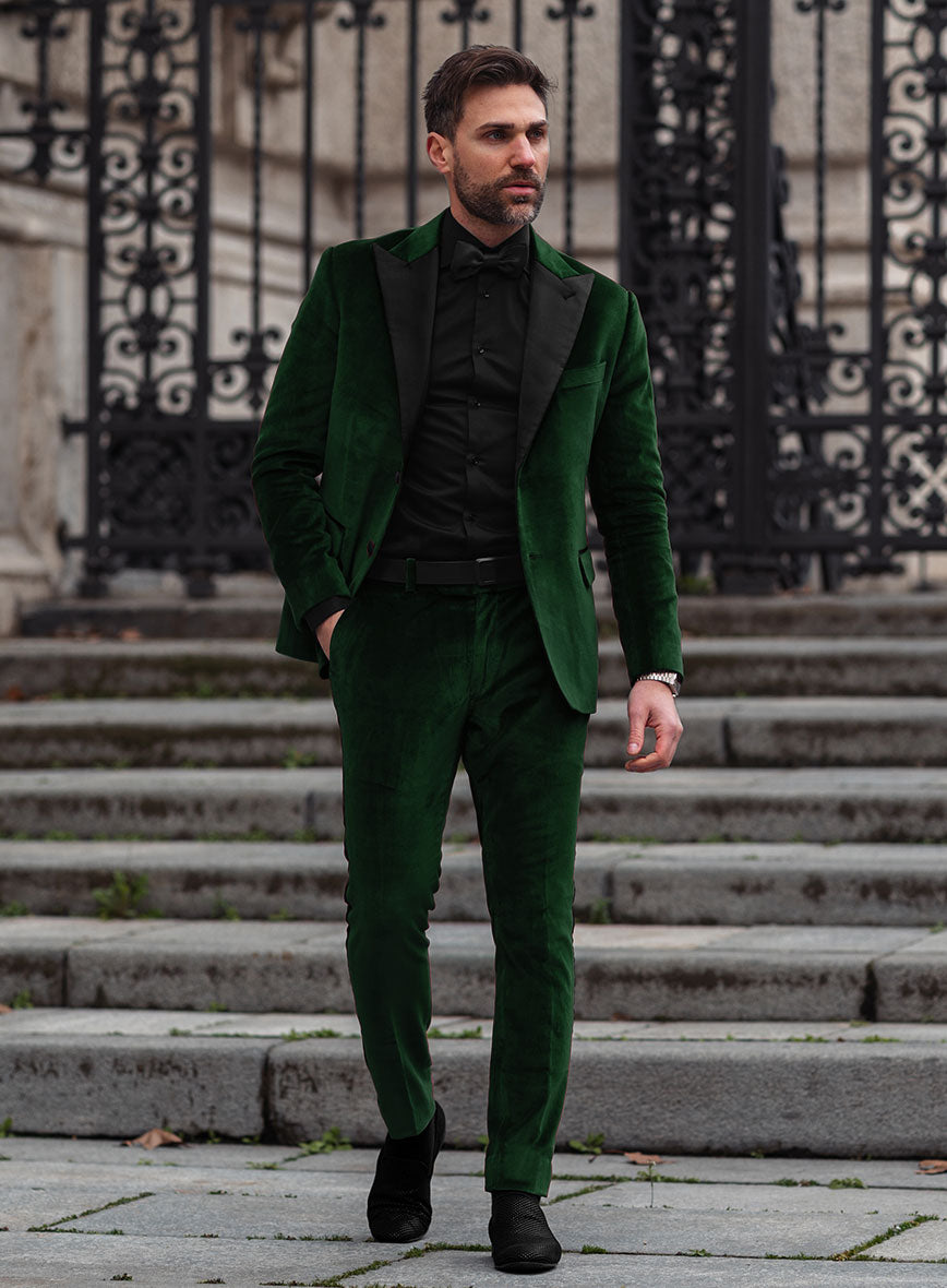 Green Velvet Tuxedo Jacket - StudioSuits