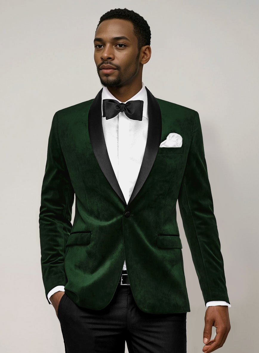 Green Velvet Tuxedo Suit - StudioSuits