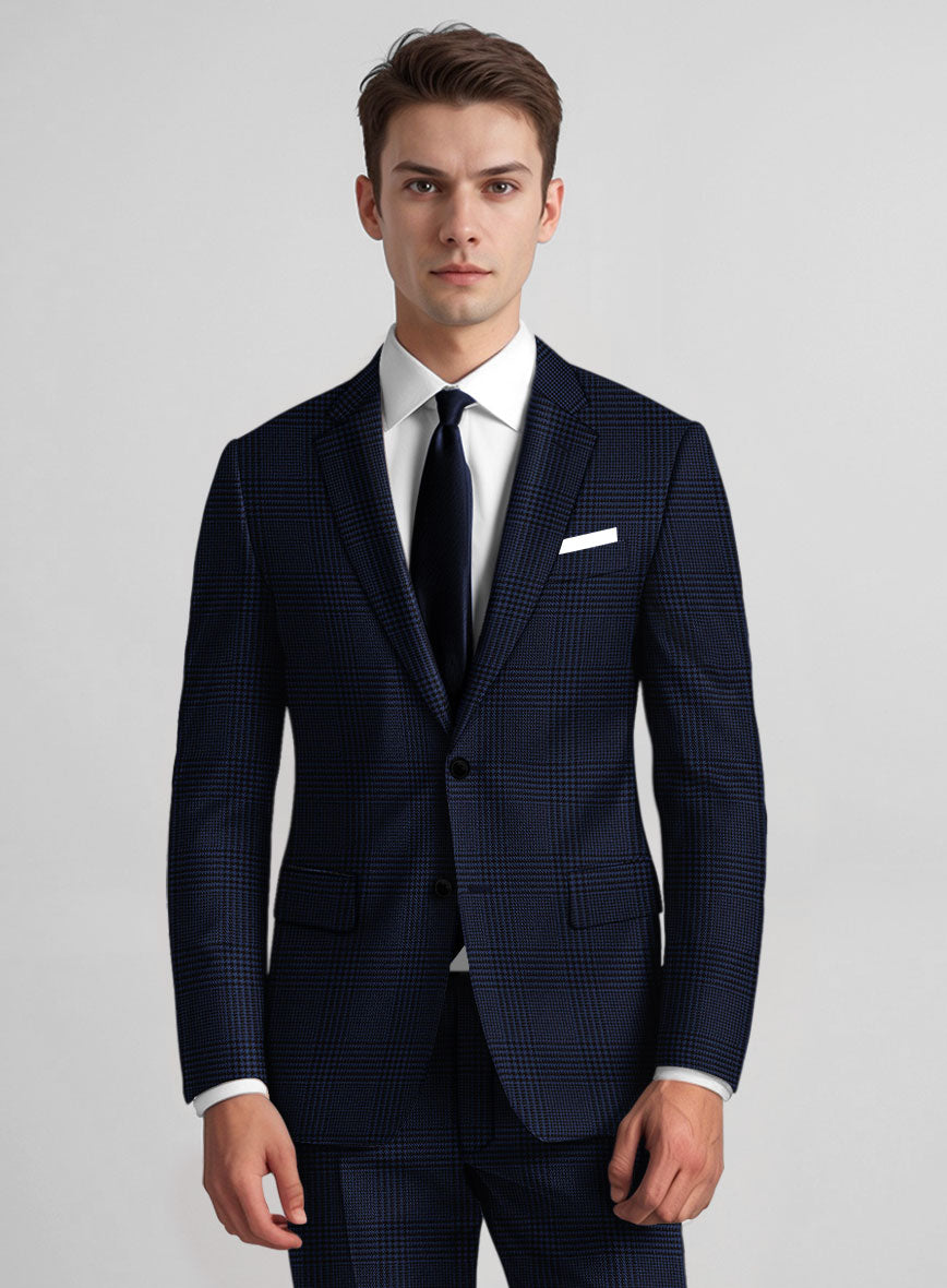 Guabello Blue Wool Jersey Jacket