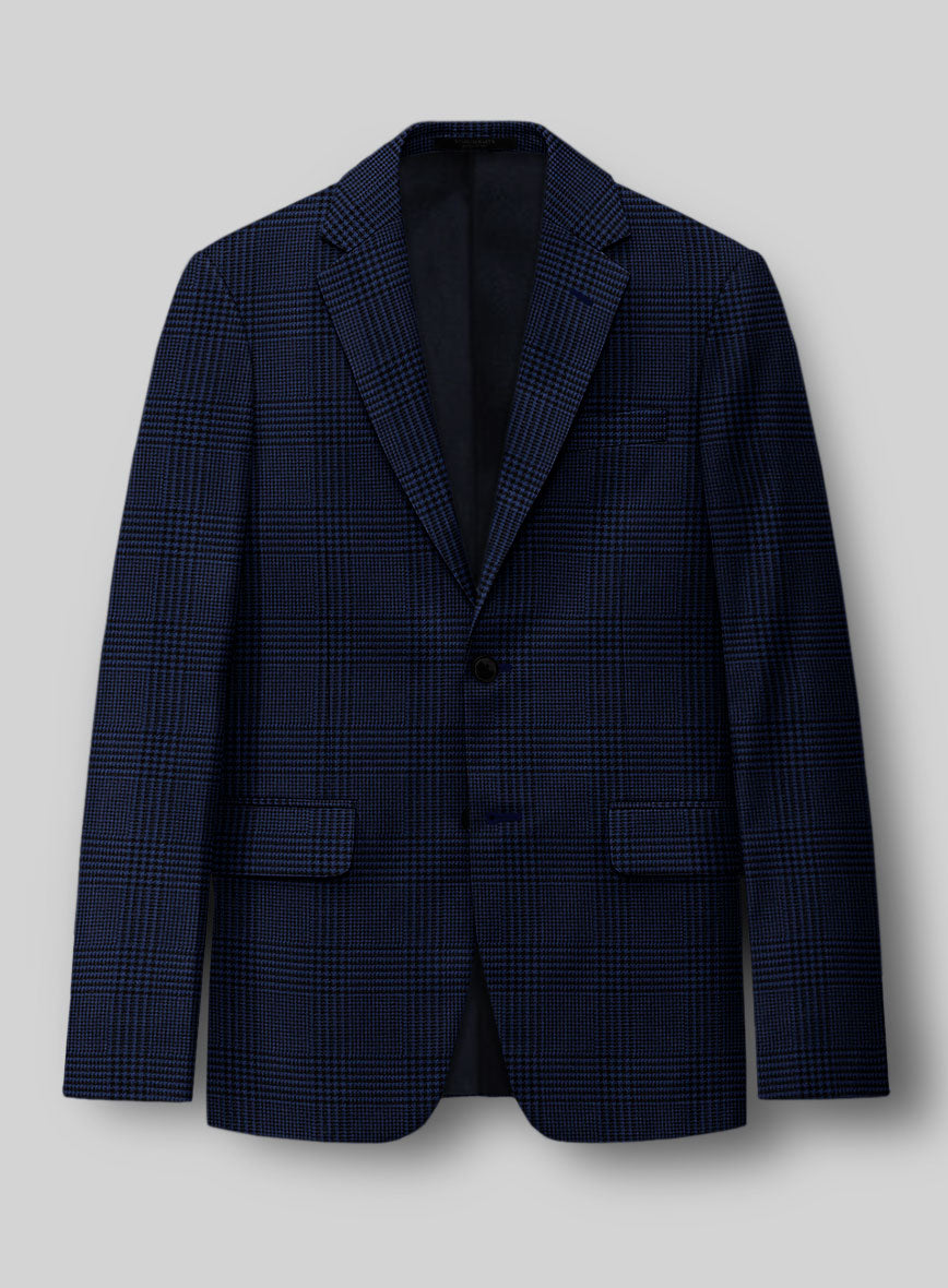 Guabello Blue Wool Jersey Jacket