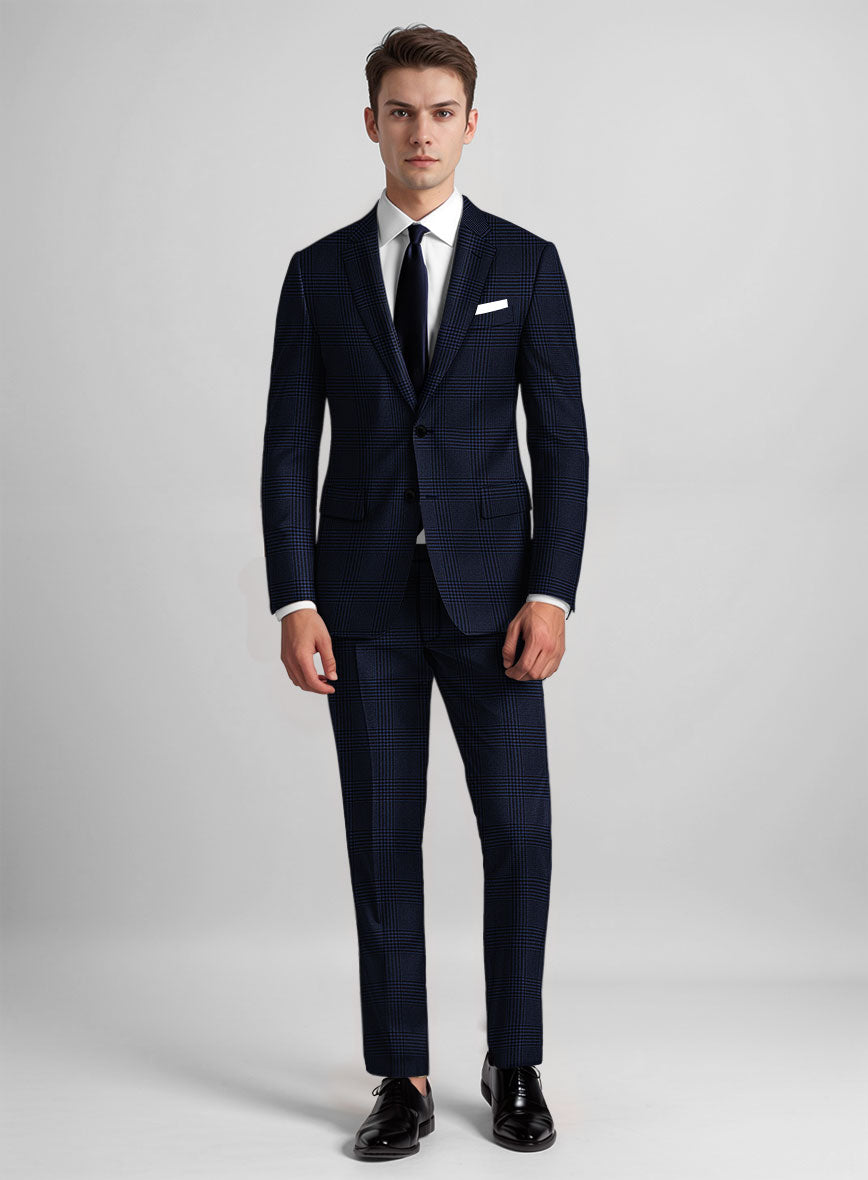 Guabello Blue Wool Jersey Suit