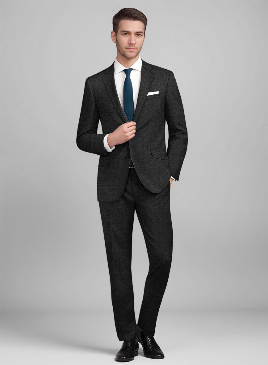 Guabello Charcoal Sharkskin Suit - StudioSuits