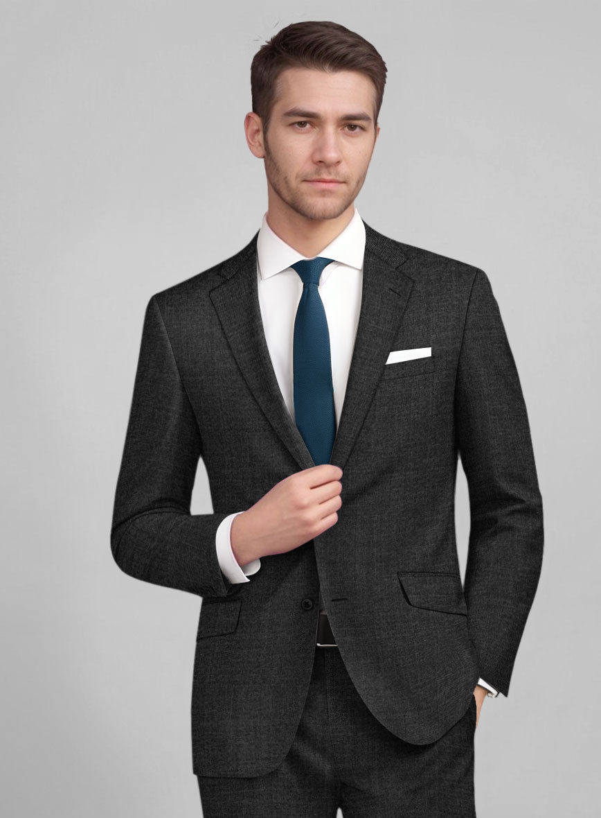 Guabello Charcoal Sharkskin Suit - StudioSuits