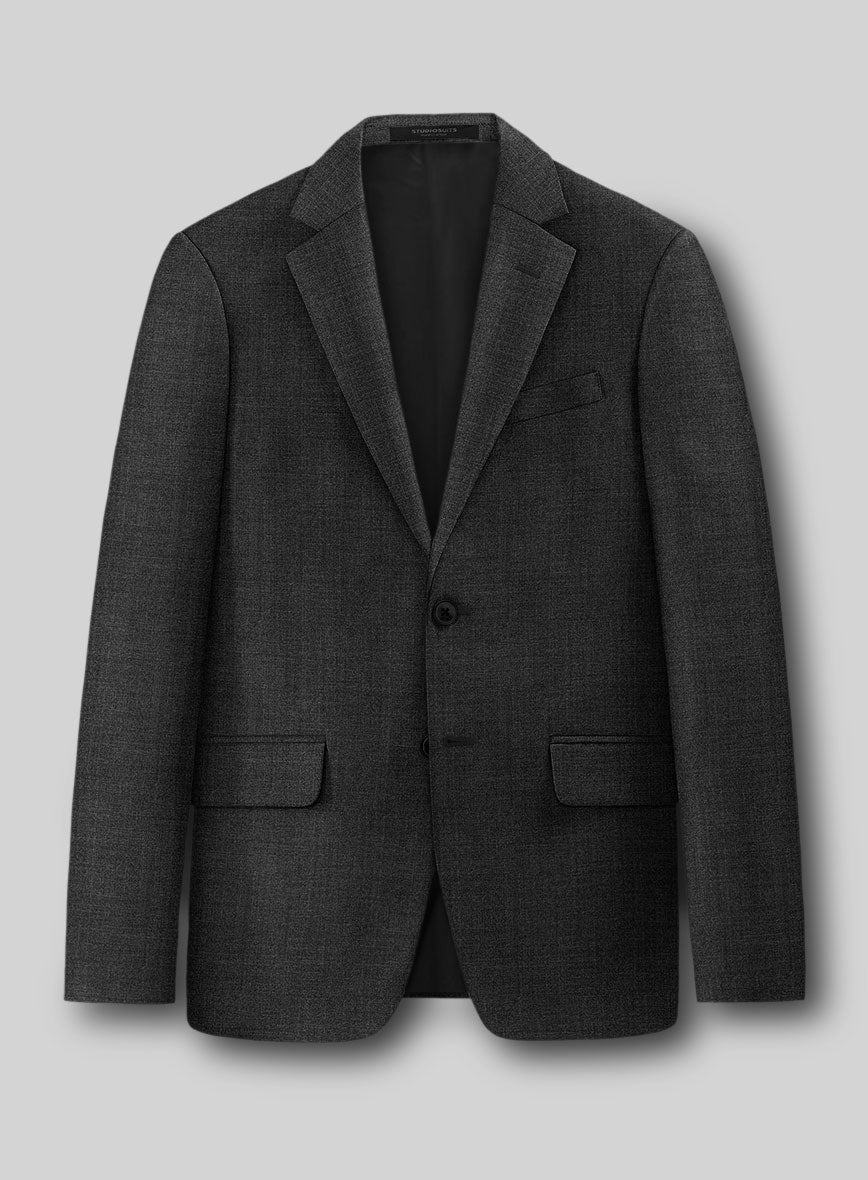 Guabello Charcoal Sharkskin Suit - StudioSuits