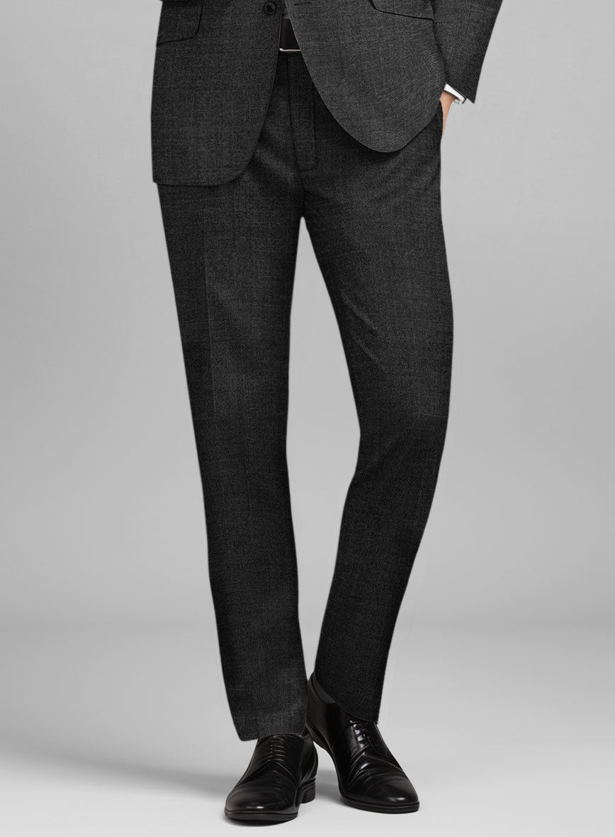 Guabello Charcoal Sharkskin Suit - StudioSuits