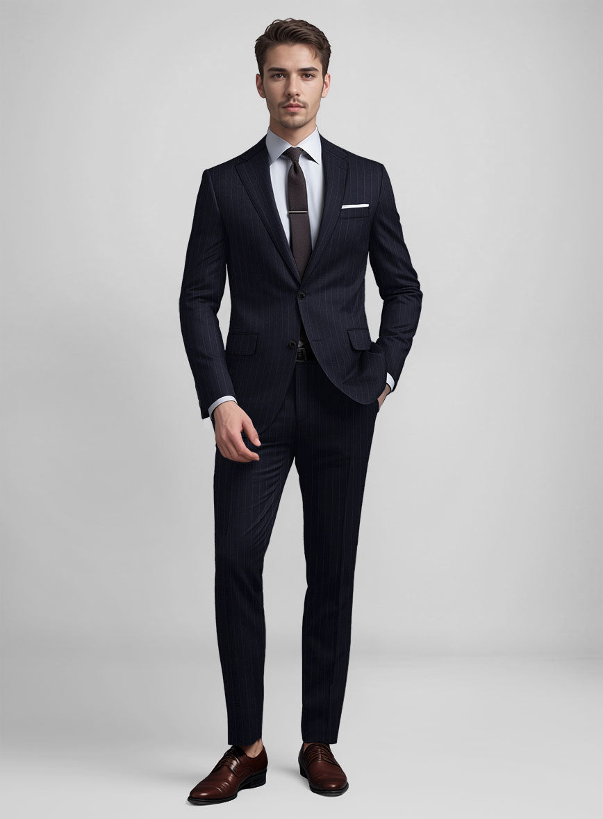 Guabello Dark Blue Pinstripe Suit - StudioSuits