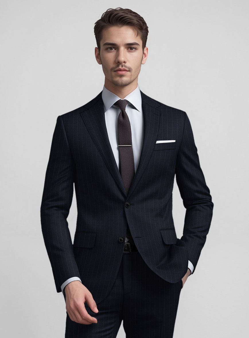 Guabello Dark Blue Pinstripe Suit - StudioSuits