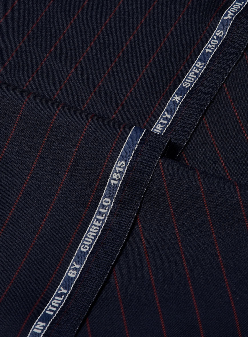 Guabello Dark Blue Rope Stripe Suit - StudioSuits