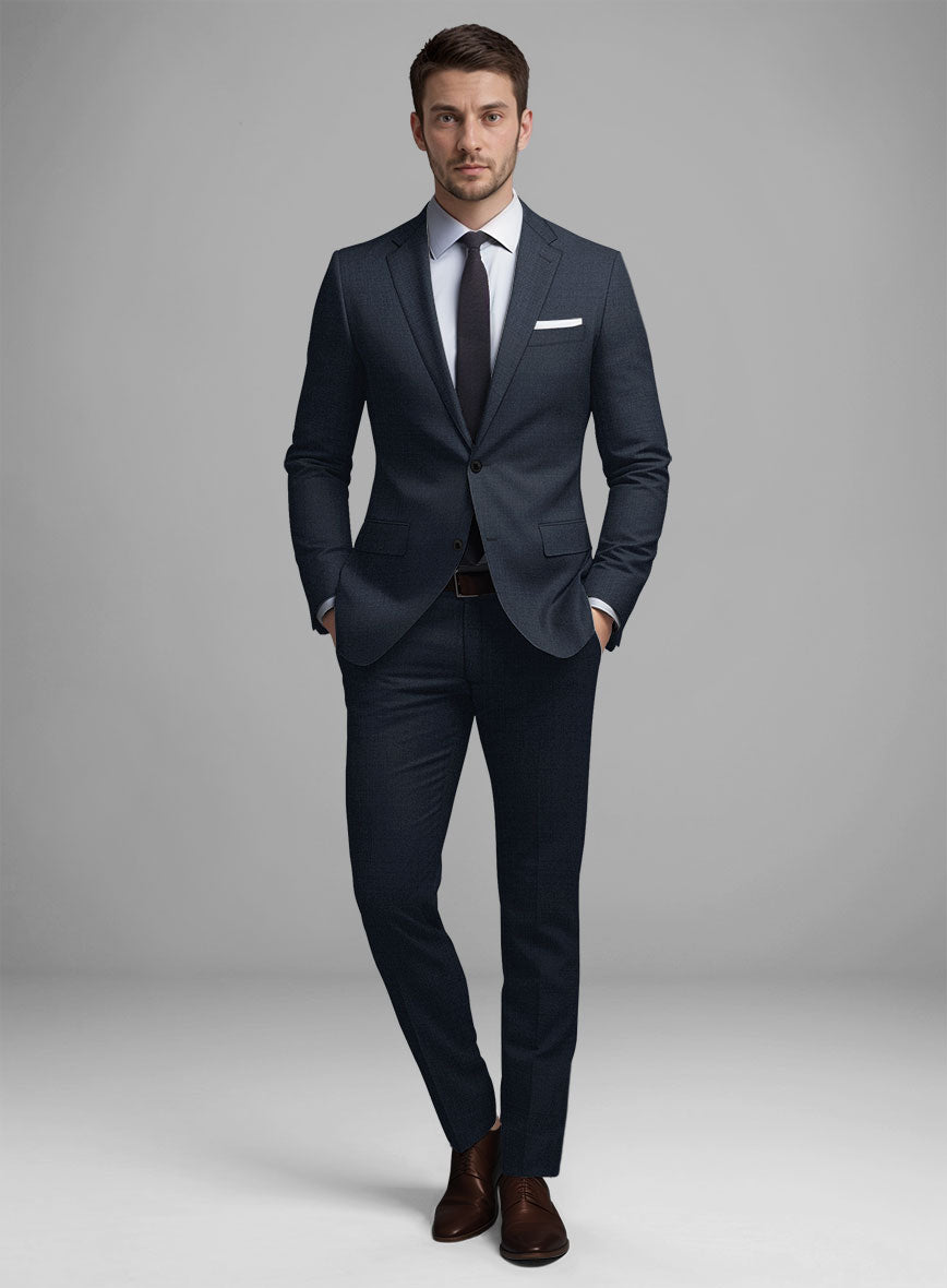 Guabello Dark Blue Sharkskin Suit - StudioSuits