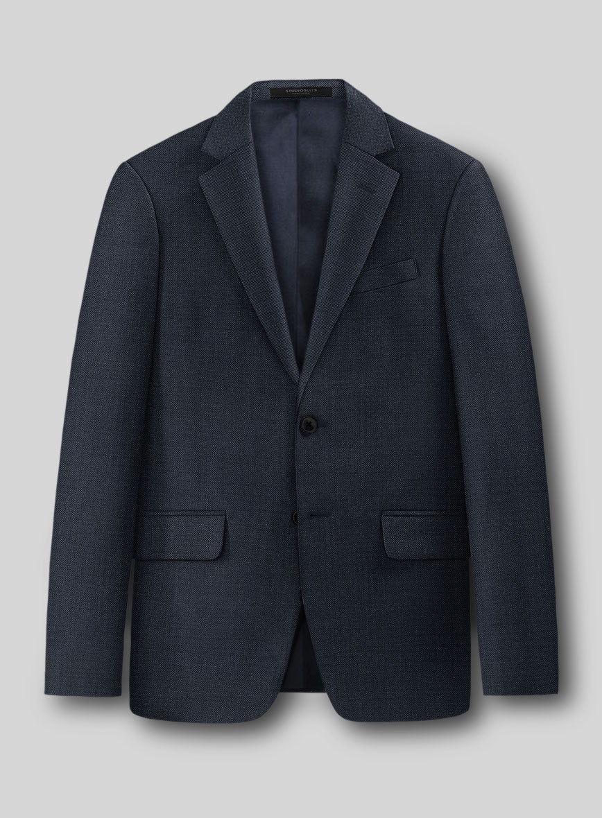 Guabello Dark Blue Sharkskin Suit - StudioSuits