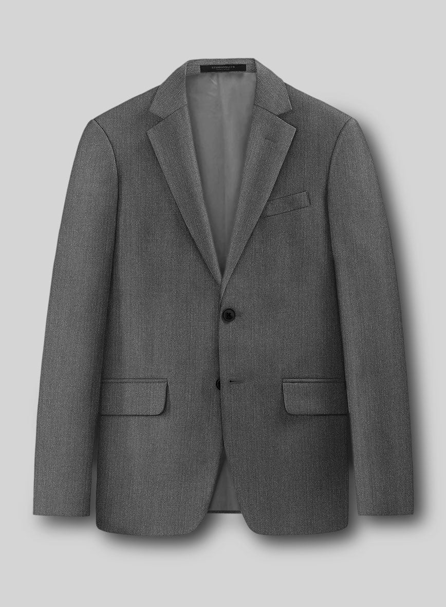 Guabello Gray Herringbone Suit - StudioSuits