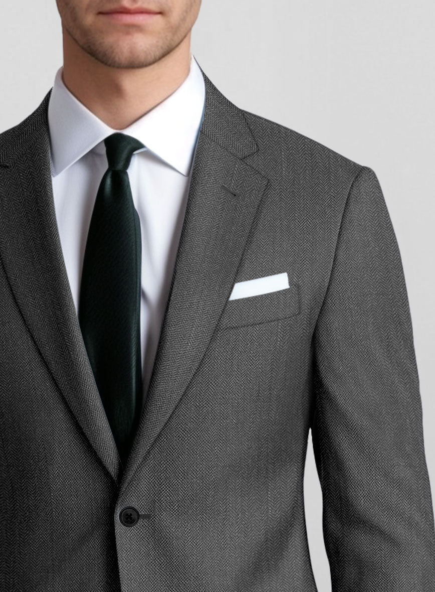 Guabello Gray Herringbone Suit - StudioSuits