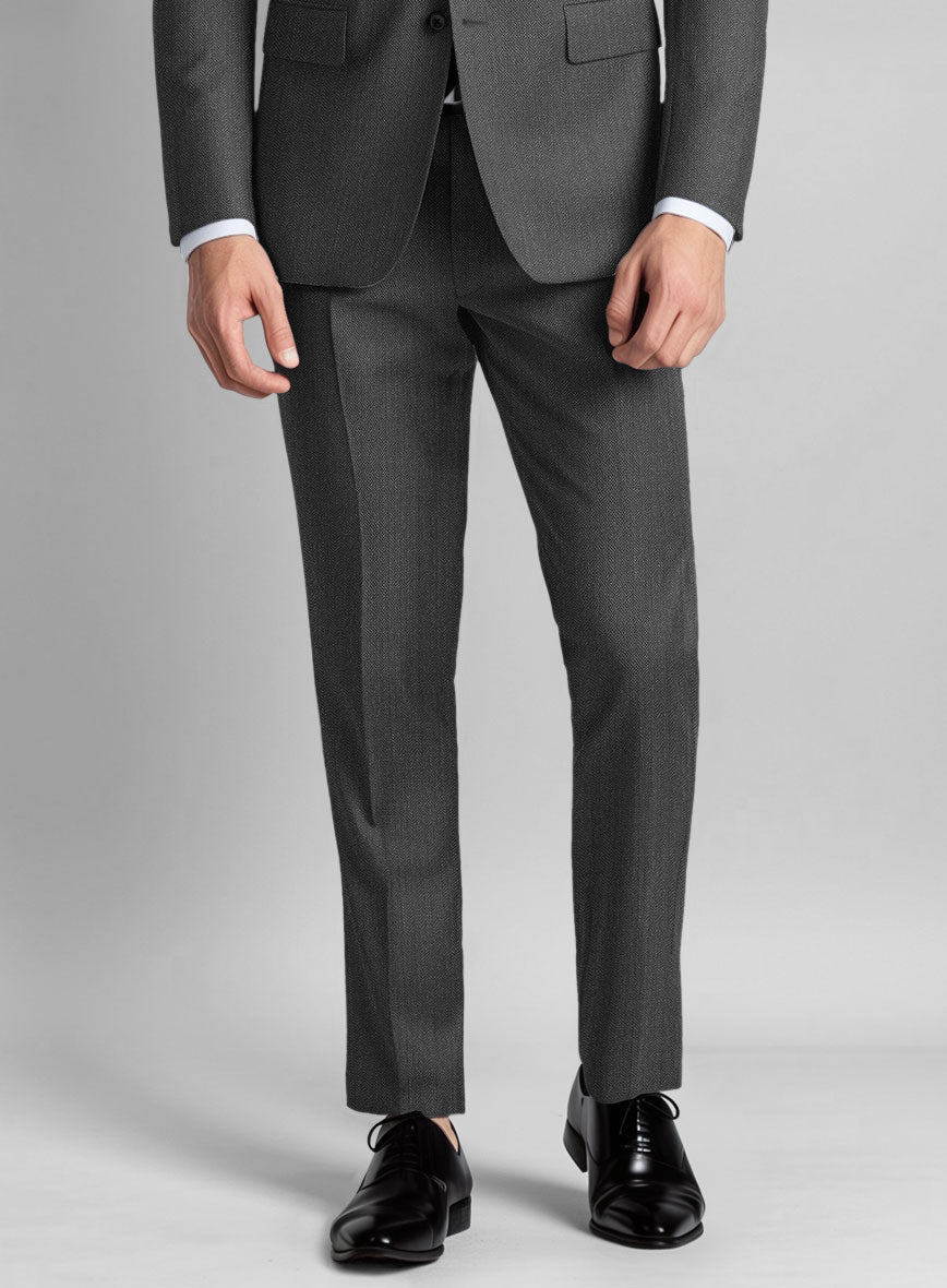 Guabello Gray Herringbone Suit - StudioSuits